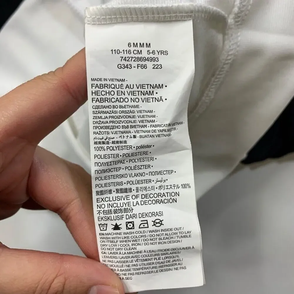 Nike‎ Jacket Boys Youth M Medium White Black Full Zip Swoosh Track 5-6 Years Old